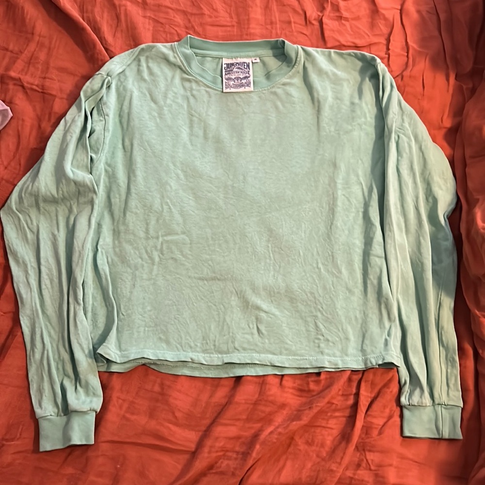 Jungmaven cropped long sleeve tee - mint size S